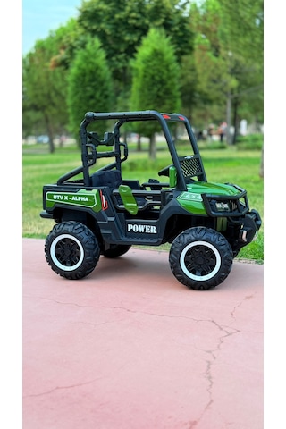 Utv X Alpha 24 Volt 4 Çekerli 800 Watt Akülü Araba Eva Teker Yeşil