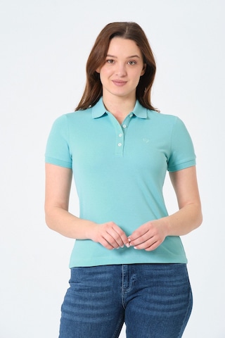 Msw Kadın Kısa Kollu Regular Fit Polo Yaka T-shirt Su Yeşili
