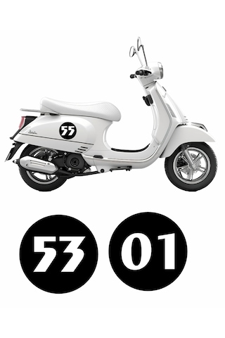 Kişiye Özel 2 Adet Numara Sticker - Motosiklet Araba Oto Karavan Cam Sticker - 00099 20x20 Cm
