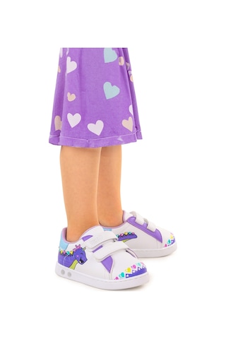 Kiko Kids Mermaid Cırtlı Işıklı Kız Bebek Spor Ayakkabı Mor