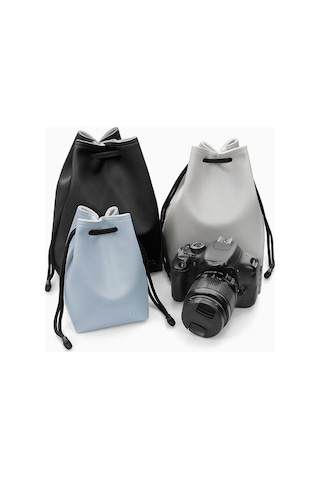 Baona Kamera Çantası Lens İpli Kılıfı, Boyut: Küçük Gri Diğer