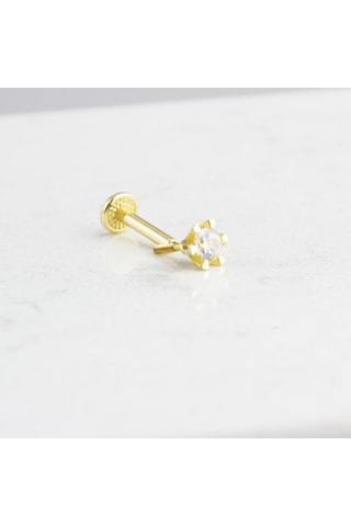Glorria Altın Tektaş Tragus Piercing Çok Renkli