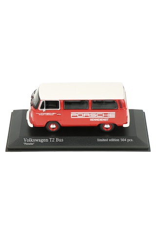1:43 Ölçek Minichamps 1972 Volkswagen T2 Bus Porsche Renndienst Diecast Metal Minyatür Model Araba 10cm