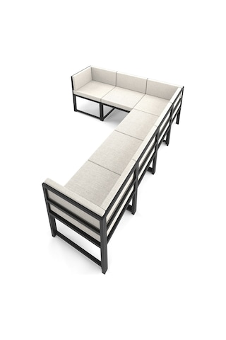 Wood House Parla 6'lı Köşe Koltuk Takımı Bej Mutfak,bahçe,balkon,oturma Odası