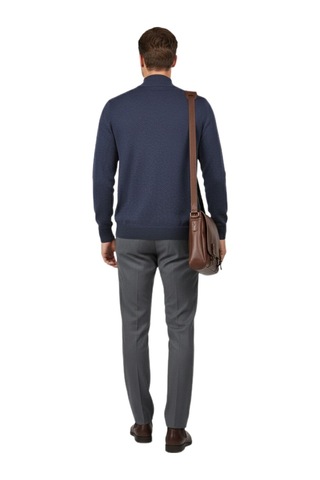 Erkek Yarım Balıkçı Yaka Regular Fit Kazak Bgl-st04954 Füme