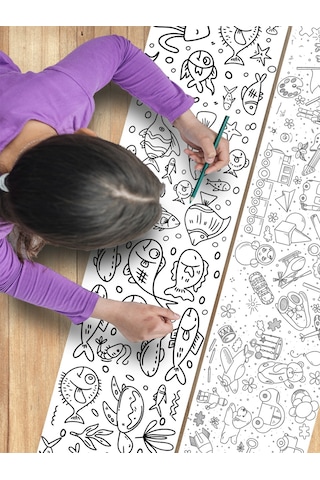 Esatoys Bebek Ve Çocuk İçin 3,75 Metre Rulo Boyama Kağıdı