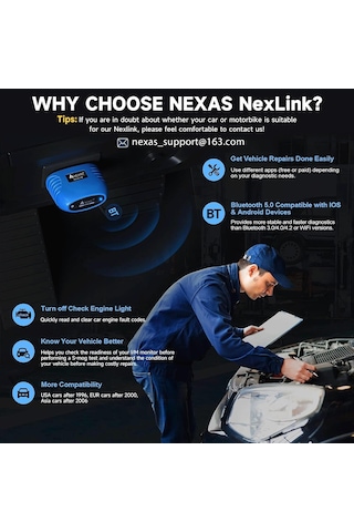 Nexas Car Scanner Bluetooth OBD 2 Araç Tanı Cihazı
