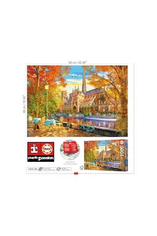 Educa 1000 Parçalık Sonbaharda Notre Dame Manzarası Puzzle - 19936