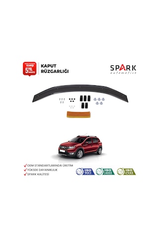 Dacia Sandero 2012-2020 Yıl Aralığı Uyumlu Kaput Rüzgarlığı 3mm