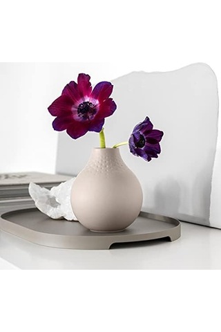 Villeroy & Boch - Manufacture Collier Kum, Küçük Vazo İnci, 12 Cm, Premium Porselen, Bej