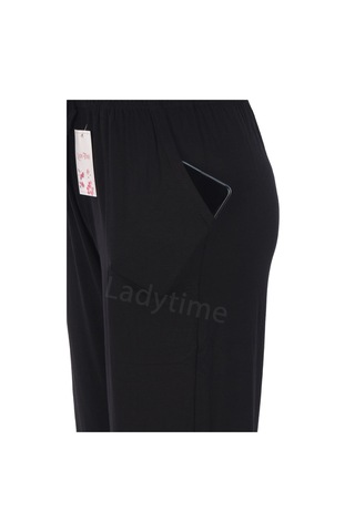 Lüx Battal Beden Cepli Viskon Yazlık Pijama Altı Ze24 Siyah