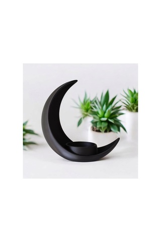 Crescent Moon Decoration With Elliptical Plant Pot