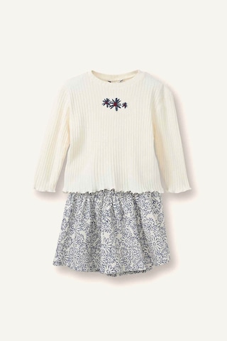 Defacto Floral Fitilli Kaşkorse 2li Takım Kız Bebek G8183a526smer105 Ekru-er105