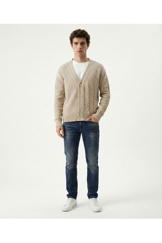 Loose Fit Erkek Hırka Taş