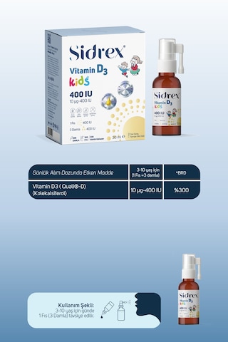 Vitamin D3 400 Iu Kids Çocuklar İçin Takviye Edici Gıda