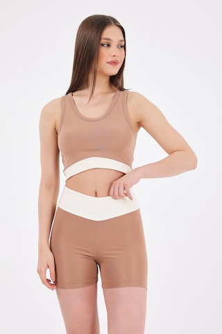 Scorp Sense Kadın Spor Kısa Biker Tayt Bej STANDART