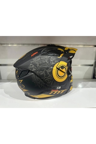 Mt Helmets Streetfıghter Sv Aztec B3 Motosiket Kaskı Sarı - Siyah