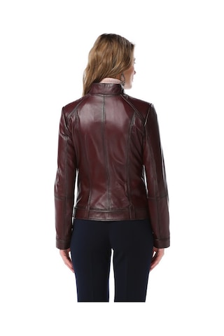 Dericlub Siena Kadın Slim Fit Hakiki Deri Mont Bordo Null Bordo