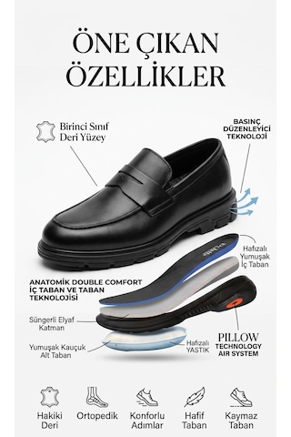 Komcero Dr.jells 6k3110-w2050 Erkek Hakiki Deri Anatomic Pıllow Technology Makosen Ayakkabı Siyah