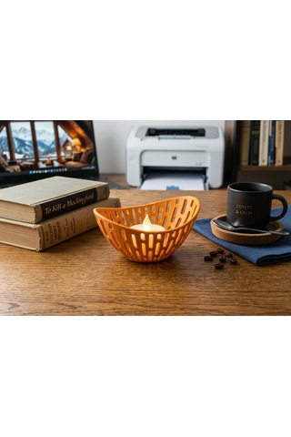 Lumanest Dekoratif Tealight Mumluk Turuncu