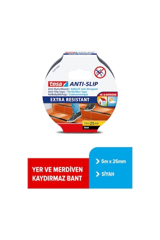 Kaydırmaz Bant, Merdiven İçin, Siyah, 5m X 25mm