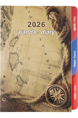 2K 2026 Yeni Yıl Ajanda Yedeği 4 Delikli Tarihli Çizgili 15 X 21 CM 2K Organizer Ajanda Yedeği Çok Renkli