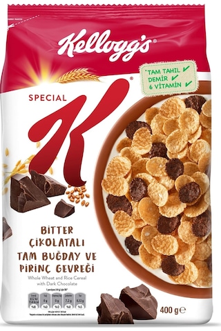 Kellogg's Special K Bitter Çikolatalı Kahvaltılık Tam Buğday Ve Pirinç Gevreği 3 x 400 G
