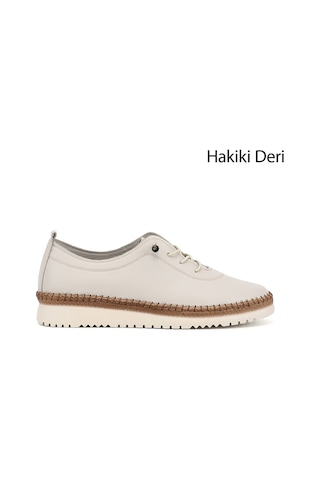 Gönderi(R) Gönderi R Kadın Bej Bağcıklı Hakiki Deri Comfort Ayakkabı Ddza84842848 Bej