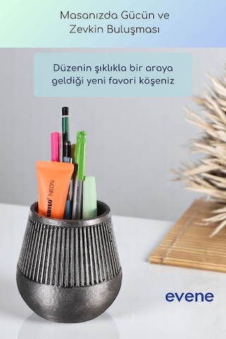 Kalemlik Masa Kalemliği Organizer Kalemlik Gümüş Eskitme Renk Model 88 Çok Renkli