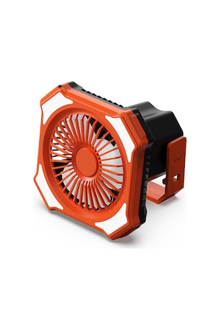 Symbee Kamp Işık Fanı 2'li 4000mah: 3 Hızlı Fan + 3 Aydınlatma Seviyesi, Usb Powerbank, Kumandalı, Taşınabilir Turuncu