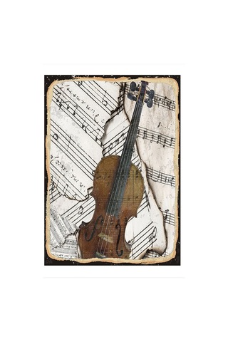 Bedeko Keman Ve Müzik Notaları Hediyelik Mdf Tablo 50 Cm X 70 Cm