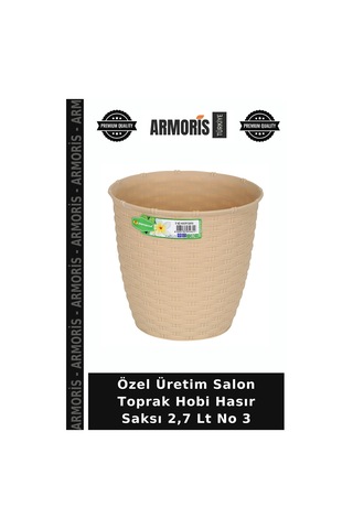 Özel Üretim Salon Toprak Hobi Hasır Saksı 2,7 Lt No 3