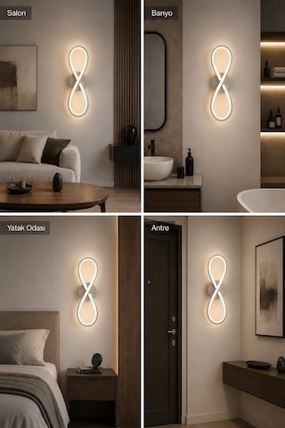 AvizeGO Setra Modern Led Duvar Apliği Günışığı Gri