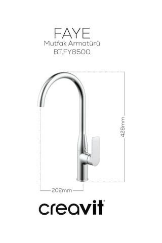 Creavit Faye Mutfak Armatürü Krom Bt.fy8500