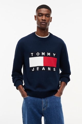 Tommy Hilfiger Tjm Reg Flag Sweater Cnck Erkek Mavi Kazak - Dm0dm23413
