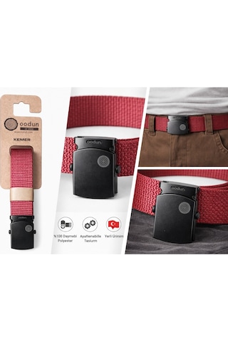 Oodun Unisex Ayarlanabilir Kemer 120 Cm Dayanıklı, Hafif, Outdoor & Günlük Kullanım Bordo