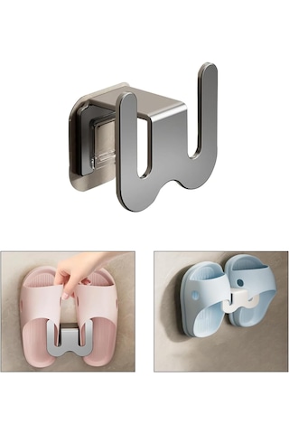 Gri Metal Terlik Askılığı Çok Fonksiyonlu Askılık Al4933