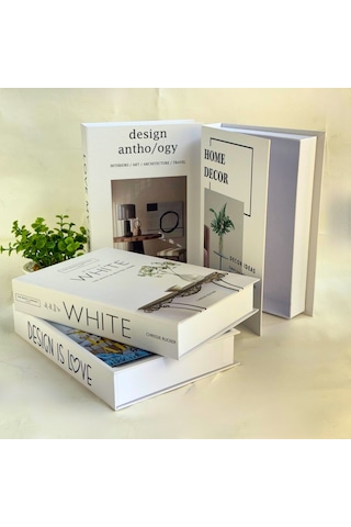 Bakgelal Kitap Görünümlü Dekoratif Saklama Kutusu 4'lü Set
