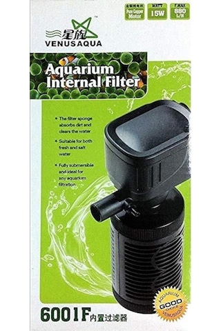 Venusaqua 6001F Akvaryum İç Filtre 880 L/H 15W