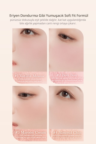 Dasique Karıştırılabilir Renk Tonlarına Sahip 4lü Allık Blending Mood Cheek 09 Almond Vanilla 09 Almond Vanilla
