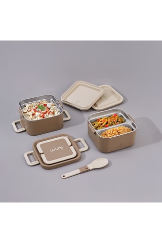 Aryıldız Bento Kare Haki Lunch Box 1400 Ml Haki