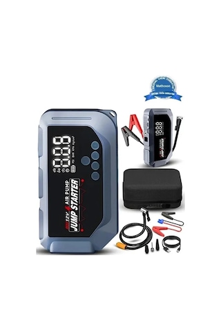 Magicool Vtn-605 Şarjlı 12.000 Mah Taşınabilir Çantalı Araç Akü Şarj Takviyeli Işıklı Hava Kompresörü