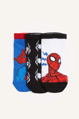 Defacto Marvel Spıderman 3lü Pamuklu Patik Çorap Seti Erkek Çocuk H2326a8nskr1 Çok Renkli-kr1