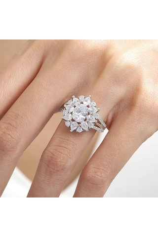 Mia Vento Effective Diamond Paris Işıltısı Işıltılı Gümüş Yüzük