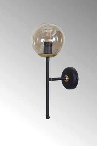 Luzarana Olimpo Sarı-siyah Metal Gövde Bal Rengi Camlı Tasarım Aplik Sarı - Siyah