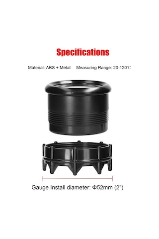 Dancemonkey 52mm Araç Su Sıcaklık, 20-120 C, Alarm, Led Ekranlı Göstergesi