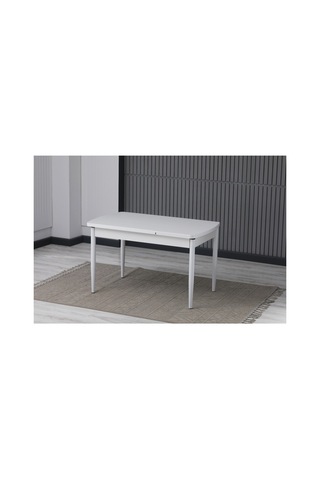 Beyaz Mdf 80 X 130 Açılabilir Mutfak Masası Beyaz Beyaz