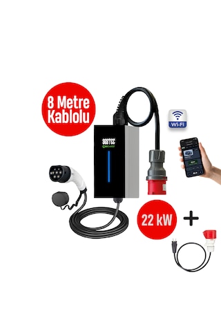 SGSTEC Home 22kW 8Metre Kablolu Elektrikli Araç Şarj Cihazı