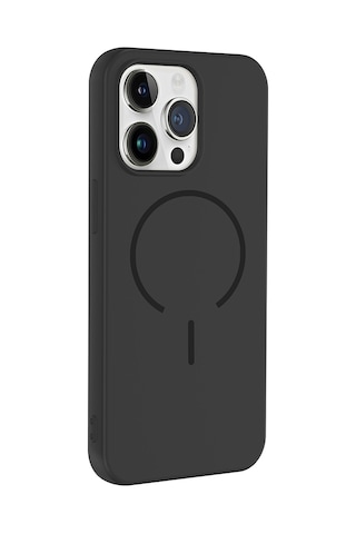 Apple Uyumlu iPhone 13 Pro Kılıf M-safe Şarj Özellikli Zore Meta Kapak Siyah