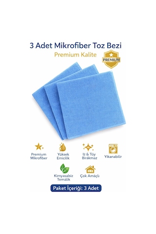 3 Adet Sihirli Toz Bezi 40:40 Cm Diğer